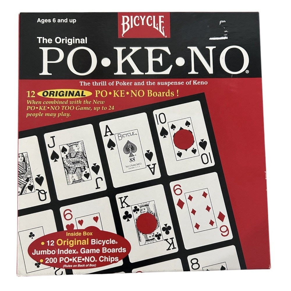 Bicycle Original PO-KE-NO Card Game 12 Boards Chips Classic Poker Keno Set